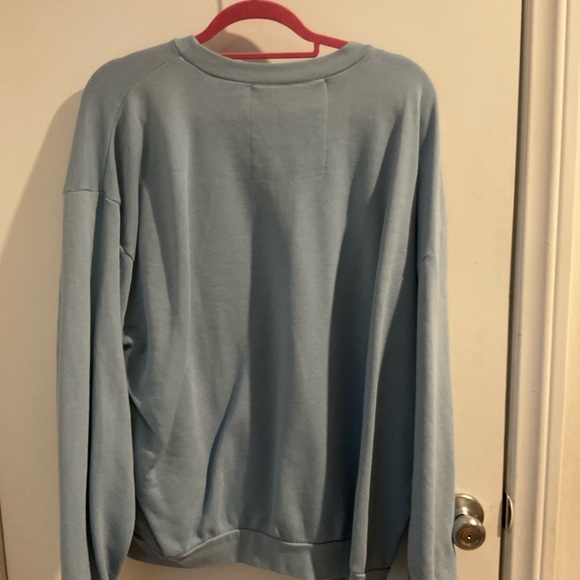 Aviator Nation Light Blue Crewneck with Rainbow Logo - Picture 2 of 4